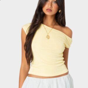 Edikted Yellow Off The Shoulder Top - Size XS NWT